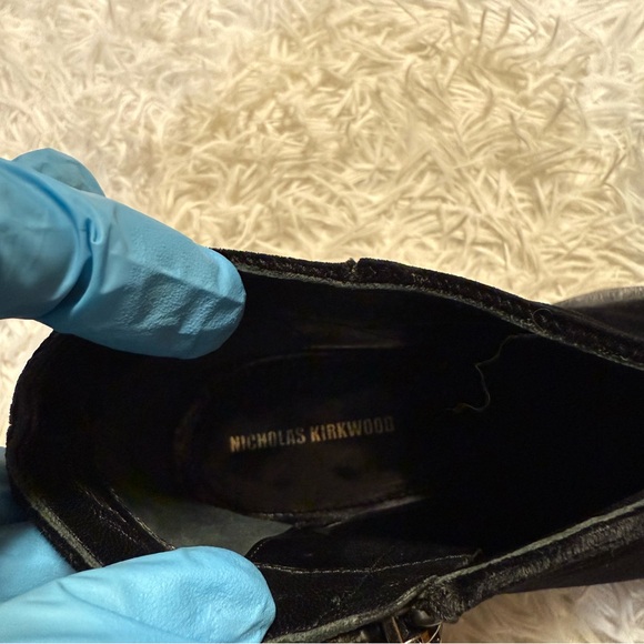 NICHOLAS KIRKWOOD Casati PEARL Black Suede Ankle BOOTS - Picture 12 of 16